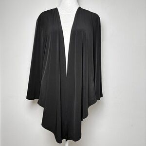 CLARA SUN WOO USA Drape Front Stretchy Minimalist Cardigan Jacket Topper 1X